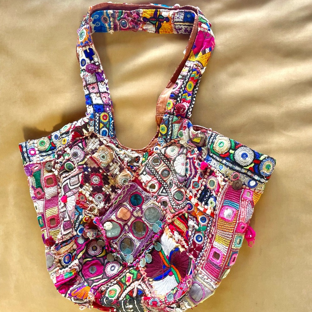 Embroidered Boho Tote Bag Banjara Gypsy